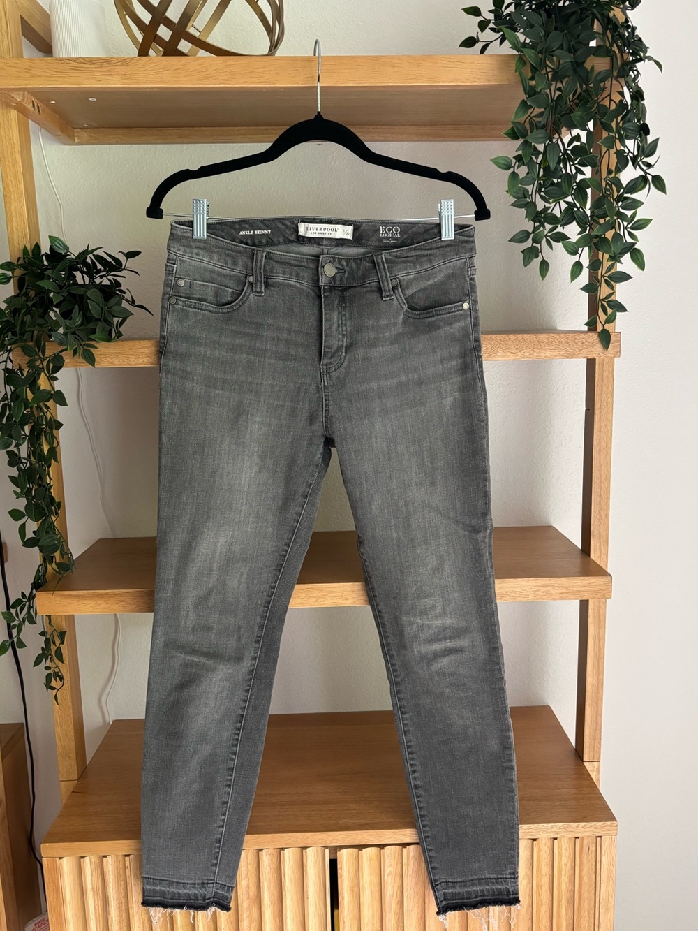 Liverpool Eco Logical Gray Ankle Skinny Jeans - Washed Charcoal